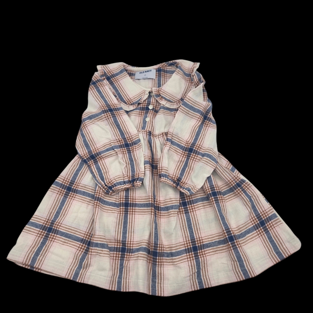 Old NAVY Girl's Plaid Longsleeve Dress NWT